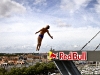 Blake Aldridge of Great Britain dives from the 27.5 metre platform the first training session of the fourth stop of the Red Bull Cliff Diving World Series at La Rochelle, France on June 16th 2011.