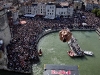 Michal Navratil of the Czech Republic dives from the 27.5 metre platform at the fourth stop of the Red Bull Cliff Diving World Series at La Rochelle, France on June 18th 2011.